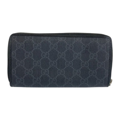 Gucci Interlocking Black GG Supreme Canvas/leather 673003 Long Wallet Long