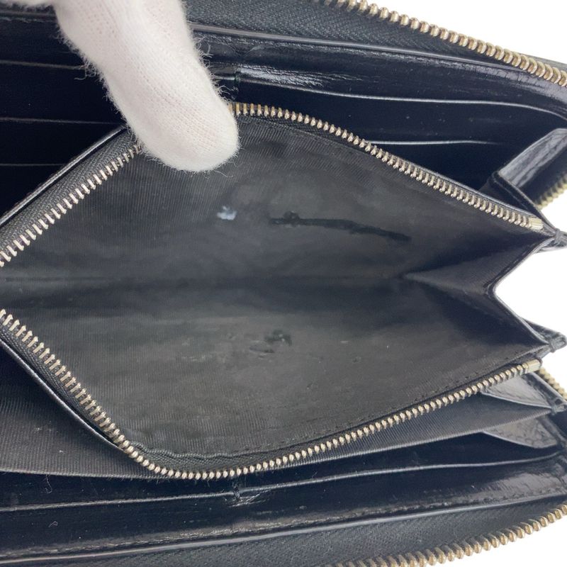Gucci Interlocking Black GG Supreme Canvas/leather 673003 Long Wallet Long