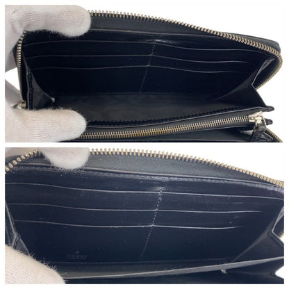 Gucci Interlocking Black GG Supreme Canvas/leather 673003 Long Wallet Long