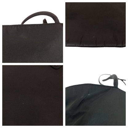 Prada Tessuto Triangle Logo Plate Black Silver Hardware Nylon Shoulder Bag Tote