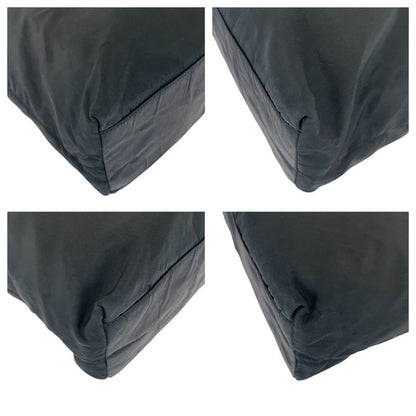 Prada Tessuto Triangle Logo Plate Black Silver Hardware Nylon Shoulder Bag Tote