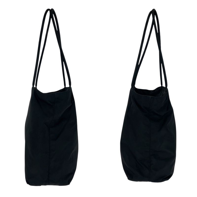 Prada Tessuto Triangle Logo Plate Black Silver Hardware Nylon Shoulder Bag Tote