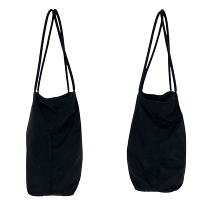 Prada Tessuto Triangle Logo Plate Black Silver Hardware Nylon Shoulder Bag Tote