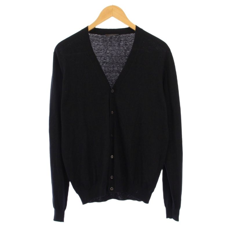Prada Knitted Cardigan Long Sleeve V Neck Light Hand One Color None Fabric