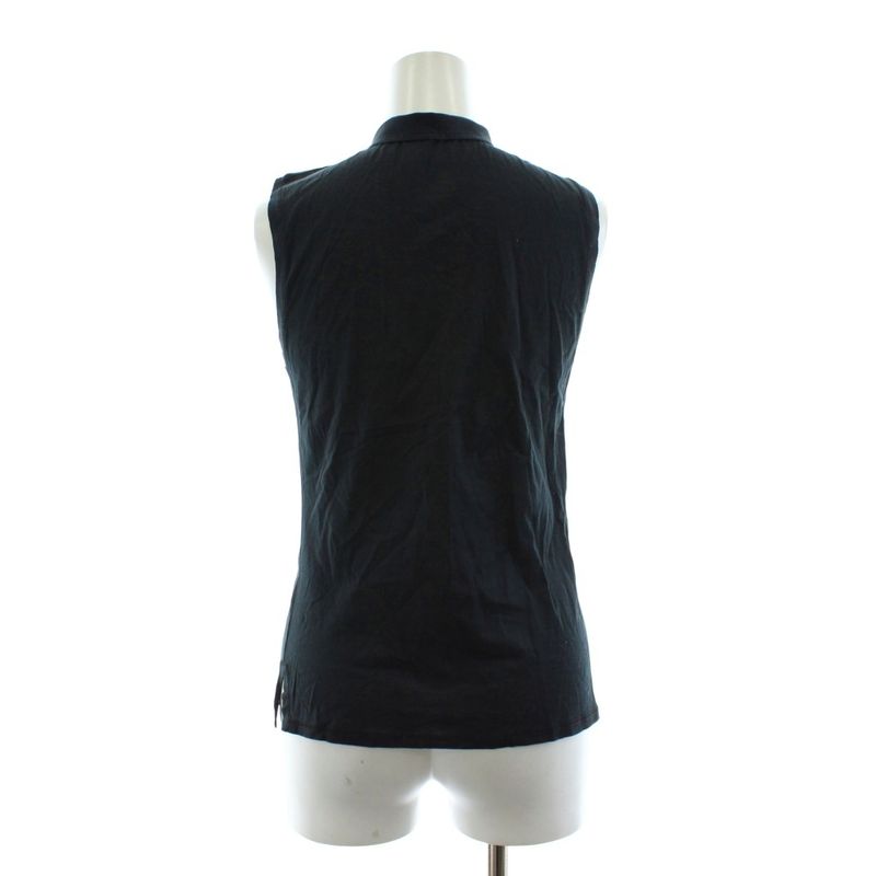 Gucci Blouse Pullover Sleeveless Half Button S Black 154801 X3055 KU