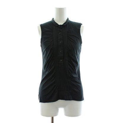 Gucci Blouse Pullover Sleeveless Half Button S Black 154801 X3055 KU