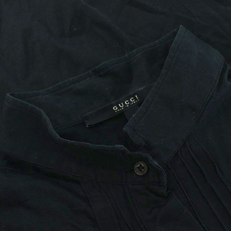 Gucci Blouse Pullover Sleeveless Half Button S Black 154801 X3055 KU