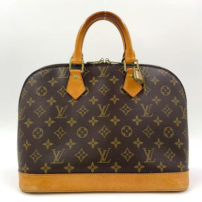 Louis Vuitton Alma PM Monogram Leather × PVC Brown Handbag Gold M51130