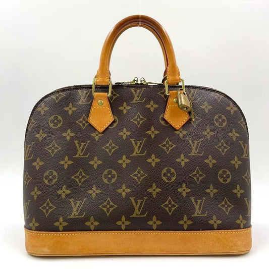 Louis Vuitton Alma PM Monogram Leather × PVC Brown Handbag Gold M51130