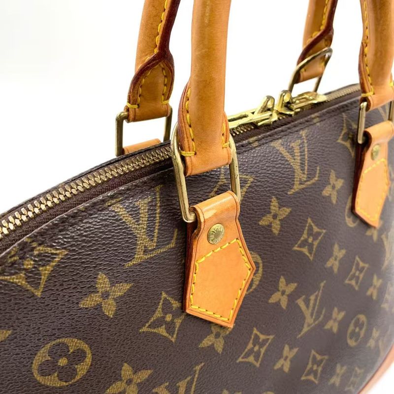 Louis Vuitton Alma PM Monogram Leather × PVC Brown Handbag Gold M51130