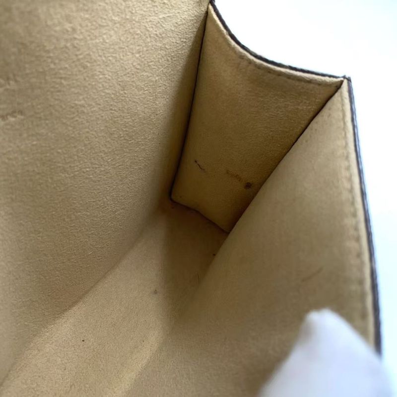 Louis Vuitton Pochette Twin PM Monogram Leather × PVC Brown Shoulder Bag Gold