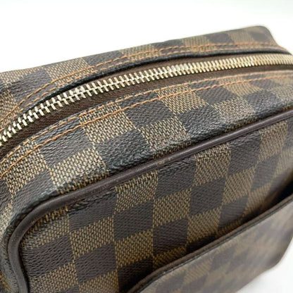 Louis Vuitton Olaf PM Damier Ebene Damier Ebene Leather × PVC Brown Shoulder