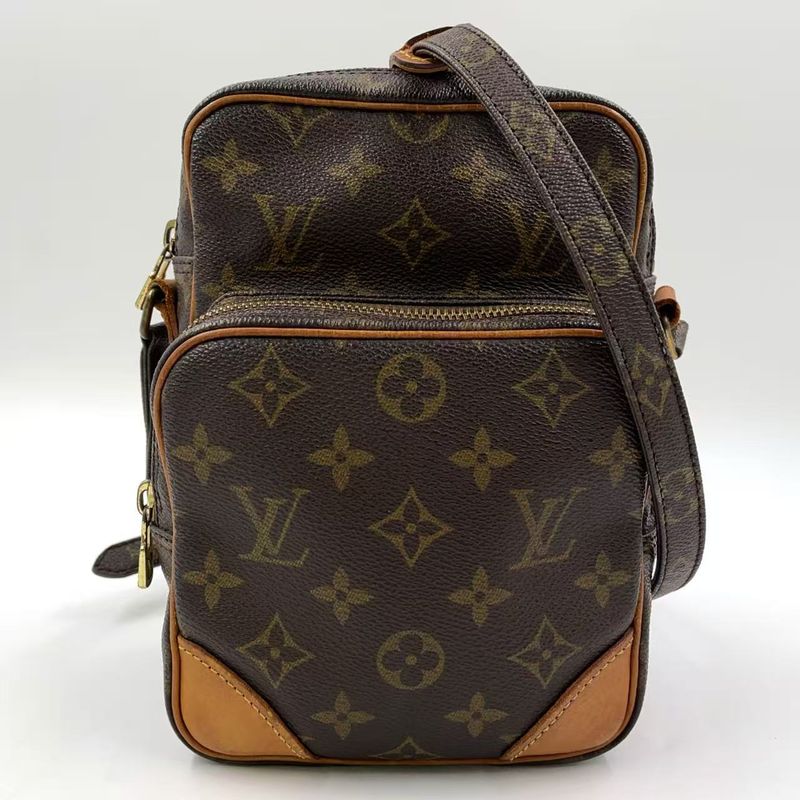 Louis Vuitton Amazon Monogram Leather × PVC Brown Shoulder Bag Gold M45236