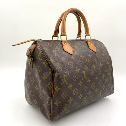 Louis Vuitton Speedy 30 Monogram Leather X PVC Brown Handbag Gold M41526
