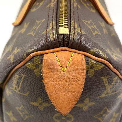 Louis Vuitton Speedy 30 Monogram Leather X PVC Brown Handbag Gold M41526