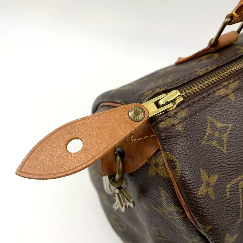 Louis Vuitton Speedy 30 Monogram Leather X PVC Brown Handbag Gold M41526