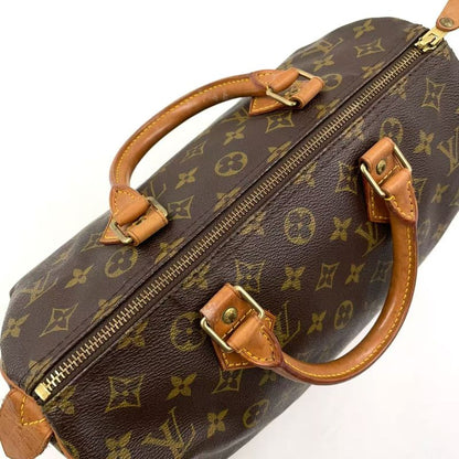 Louis Vuitton Speedy 30 Monogram Leather X PVC Brown Handbag Gold M41526
