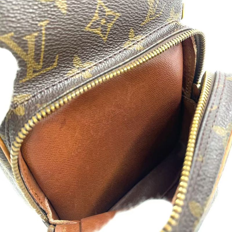 Louis Vuitton Amazon Monogram Leather × PVC Brown Shoulder Bag Gold M45236