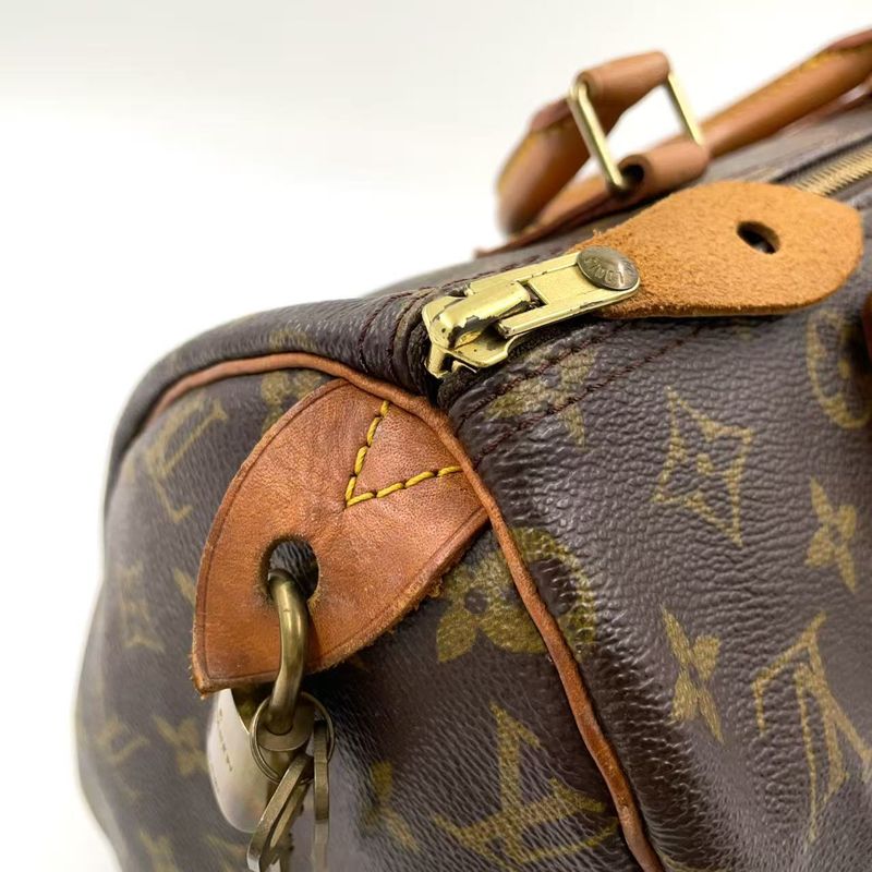 Louis Vuitton Speedy 30 Monogram Leather X PVC Brown Handbag Gold M41526