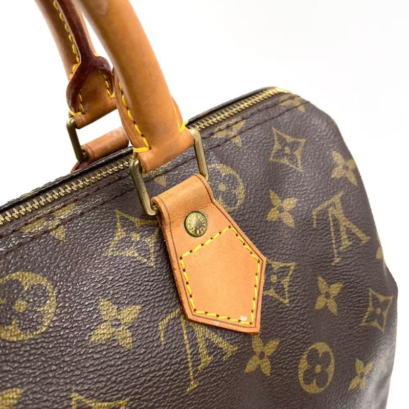 Louis Vuitton Speedy 30 Monogram Leather X PVC Brown Handbag Gold M41526