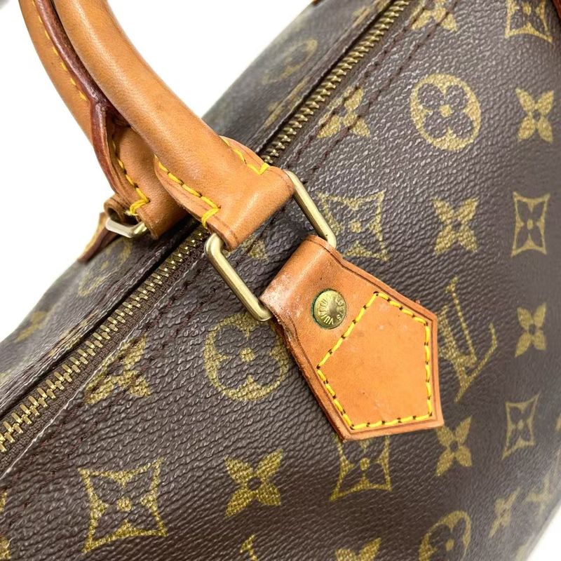 Louis Vuitton Speedy 30 Monogram Leather X PVC Brown Handbag Gold M41526