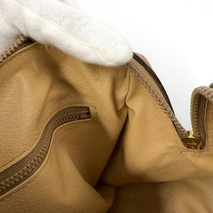 Celine Macadam Pattern Mini Boston Leather X PVC Brown X Light Brown