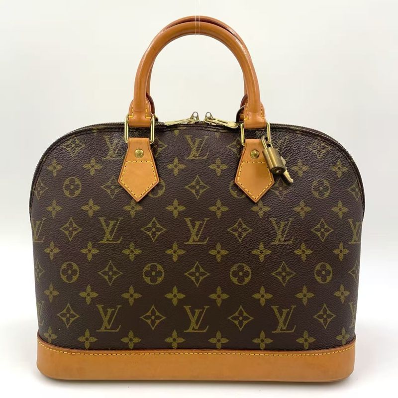Louis Vuitton Alma PM Monogram Leather × PVC Brown Handbag Gold M51130