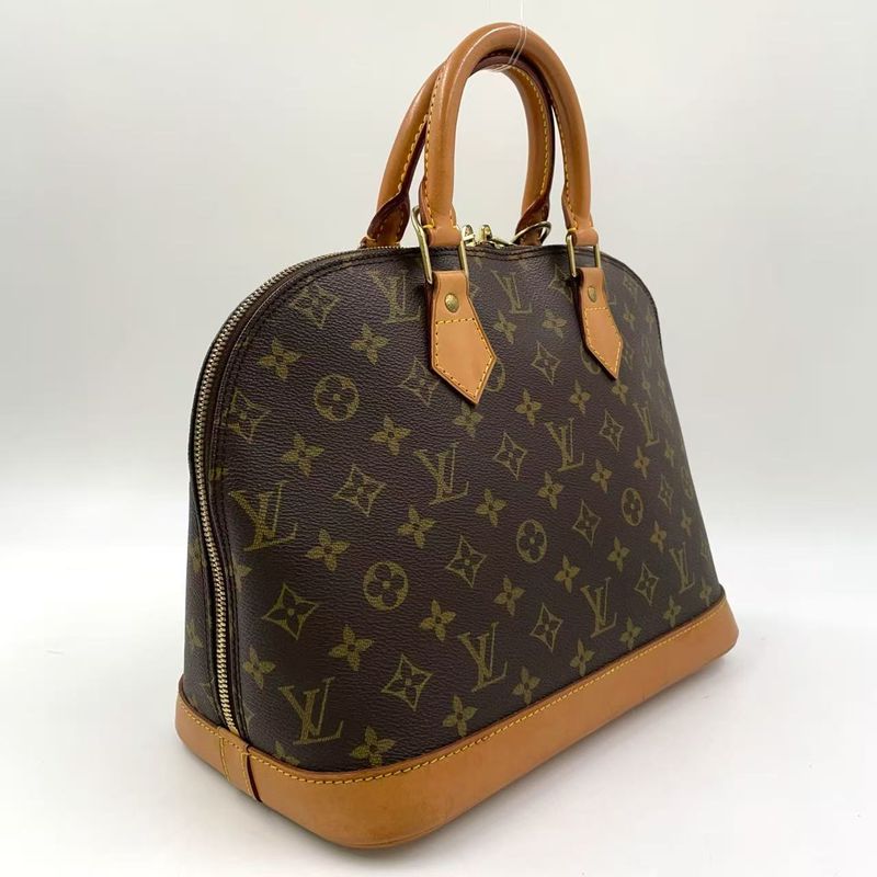 Louis Vuitton Alma PM Monogram Leather × PVC Brown Handbag Gold M51130