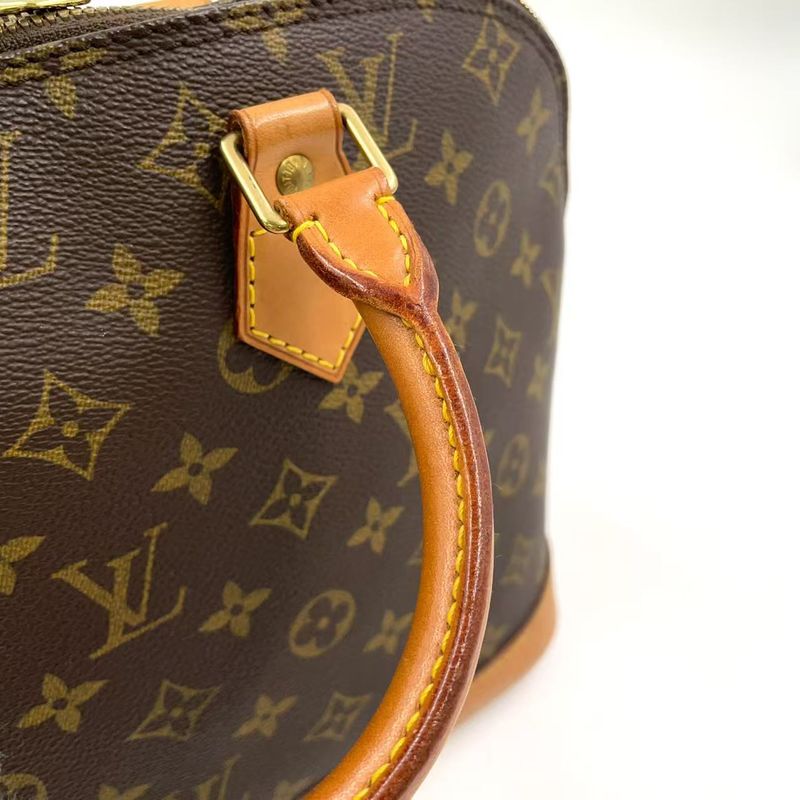 Louis Vuitton Alma PM Monogram Leather × PVC Brown Handbag Gold M51130