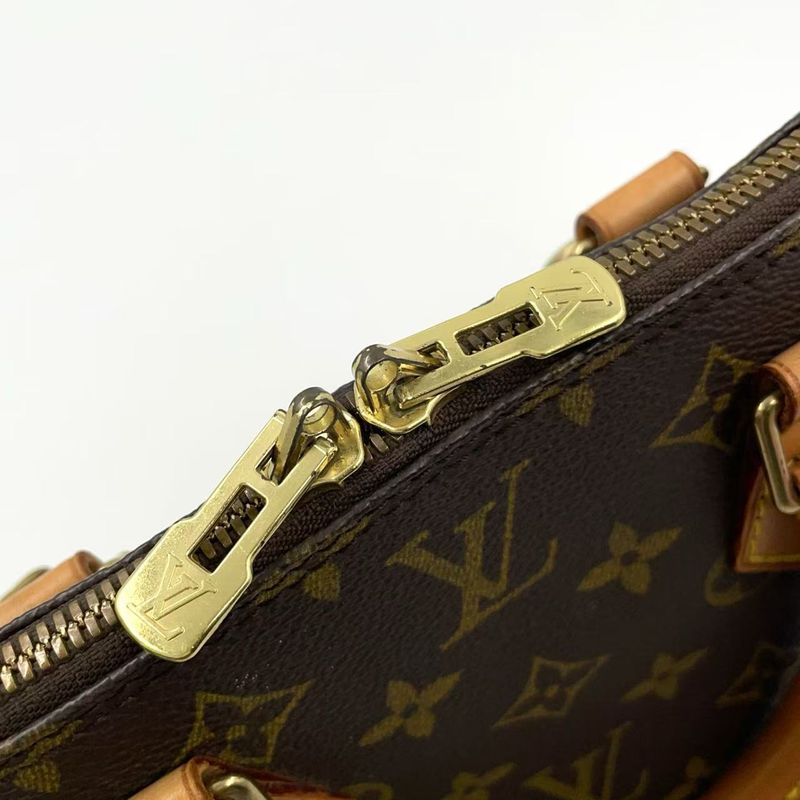 Louis Vuitton Alma PM Monogram Leather × PVC Brown Handbag Gold M51130