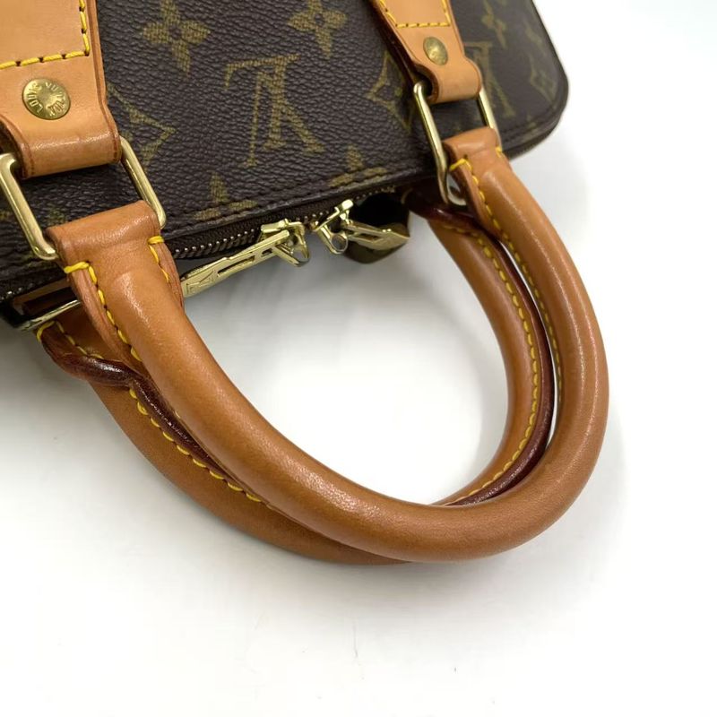 Louis Vuitton Alma PM Monogram Leather × PVC Brown Handbag Gold M51130