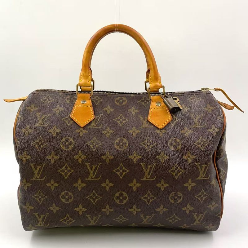 Louis Vuitton Speedy 30 Monogram Leather X PVC Brown Handbag Gold M41526