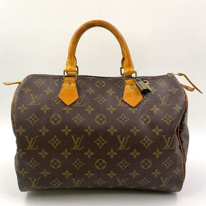 Louis Vuitton Speedy 30 Monogram Leather X PVC Brown Handbag Gold M41526