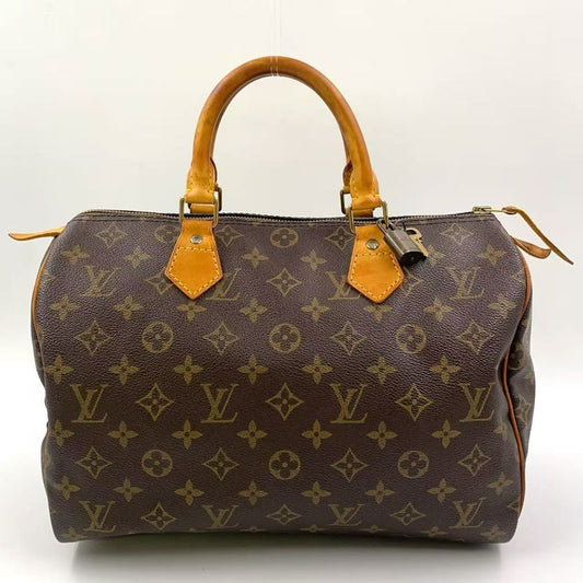 Louis Vuitton Speedy 30 Monogram Leather X PVC Brown Handbag Gold M41526