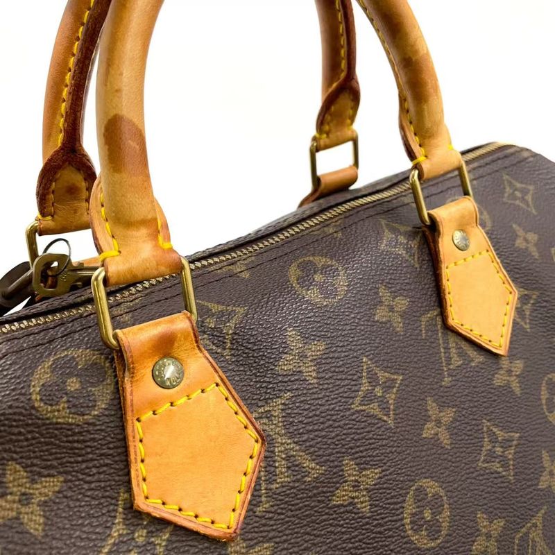 Louis Vuitton Speedy 30 Monogram Leather X PVC Brown Handbag Gold M41526