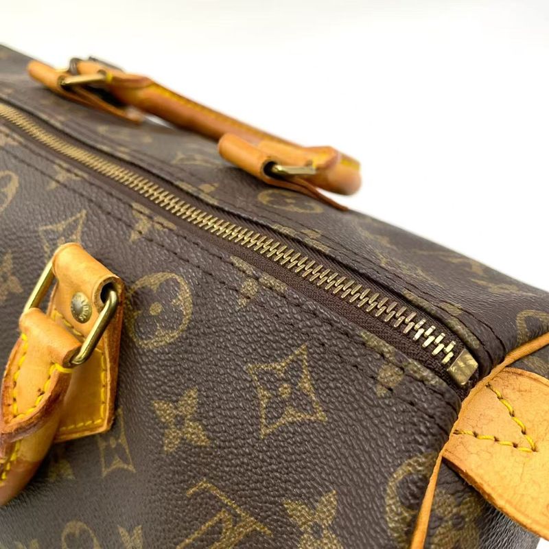 Louis Vuitton Speedy 30 Monogram Leather X PVC Brown Handbag Gold M41526