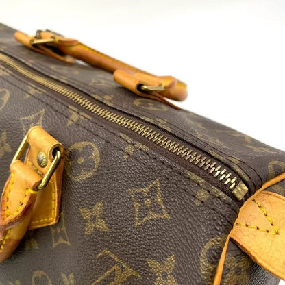 Louis Vuitton Speedy 30 Monogram Leather X PVC Brown Handbag Gold M41526