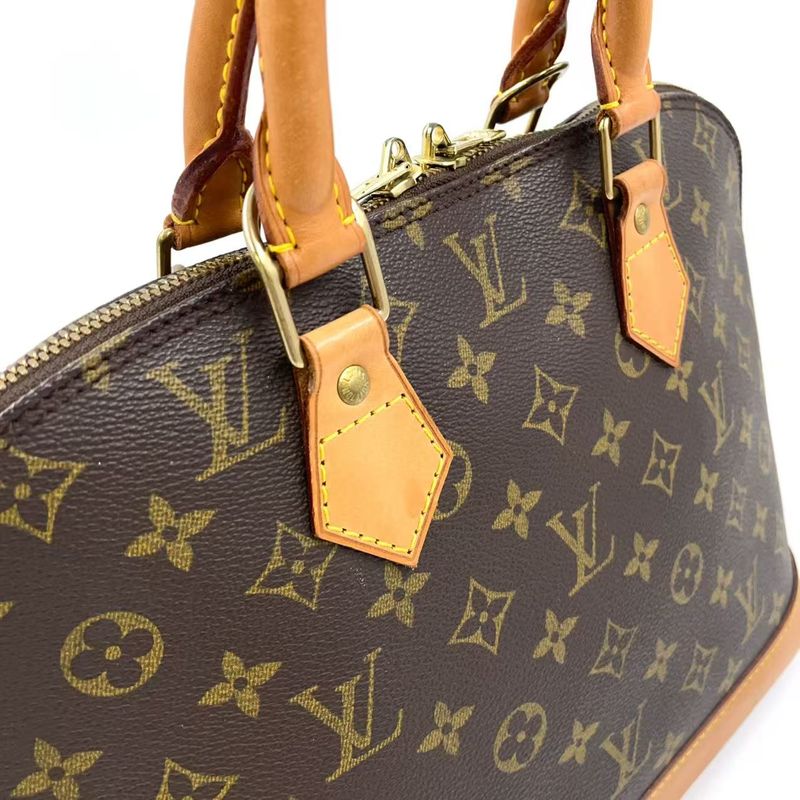 Louis Vuitton Alma PM Monogram Leather × PVC Brown Handbag Gold M51130