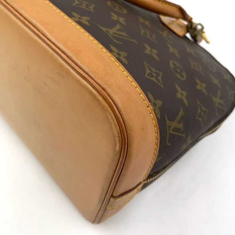 Louis Vuitton Alma PM Monogram Leather × PVC Brown Handbag Gold M51130