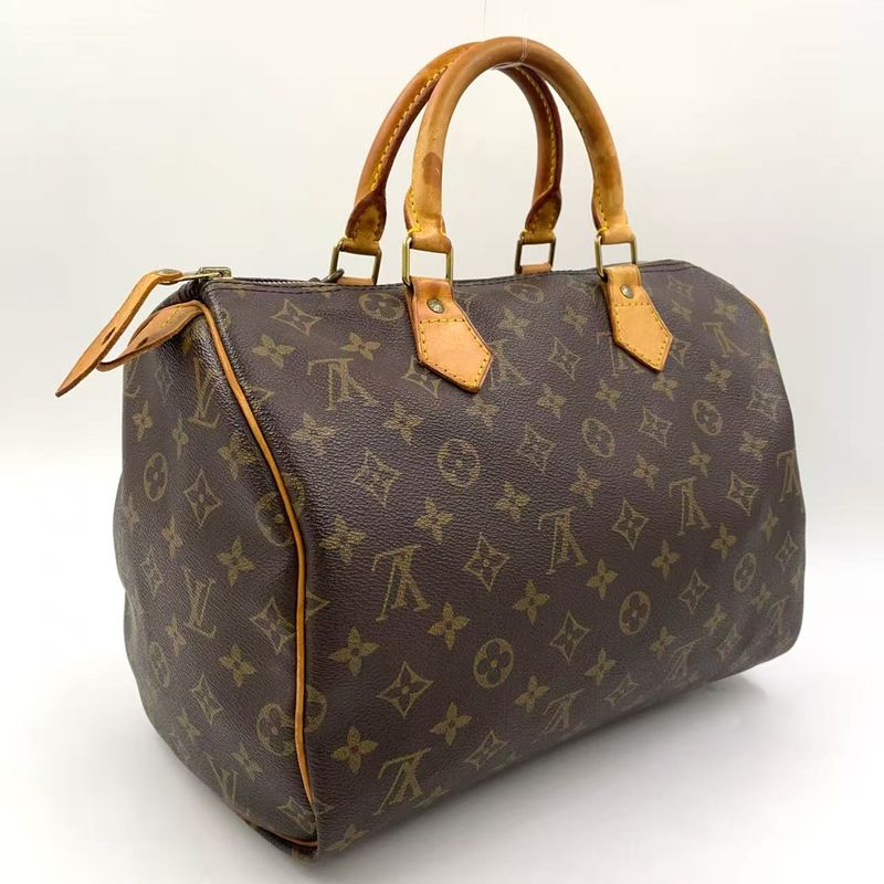 Louis Vuitton Speedy 30 Monogram Leather X PVC Brown Handbag Gold M41526