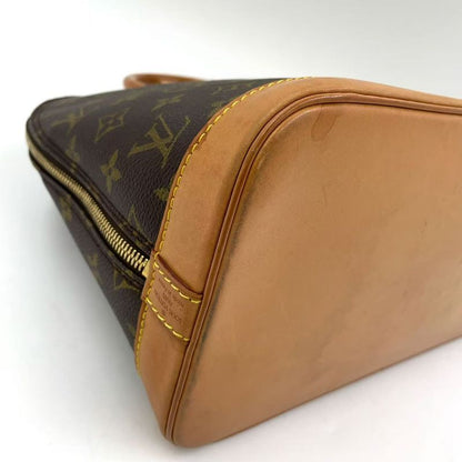 Louis Vuitton Alma PM Monogram Leather × PVC Brown Handbag Gold M51130
