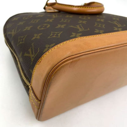 Louis Vuitton Alma PM Monogram Leather × PVC Brown Handbag Gold M51130