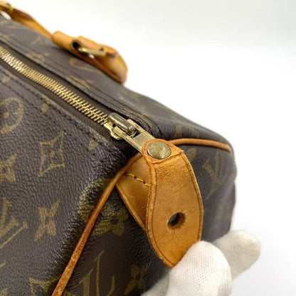 Louis Vuitton Speedy 30 Monogram Leather X PVC Brown Handbag Gold M41526