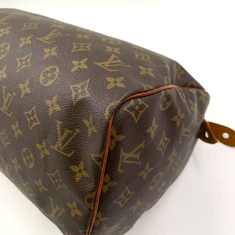 Louis Vuitton Speedy 30 Monogram Leather X PVC Brown Handbag Gold M41526