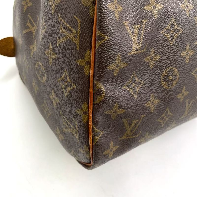 Louis Vuitton Speedy 30 Monogram Leather X PVC Brown Handbag Gold M41526