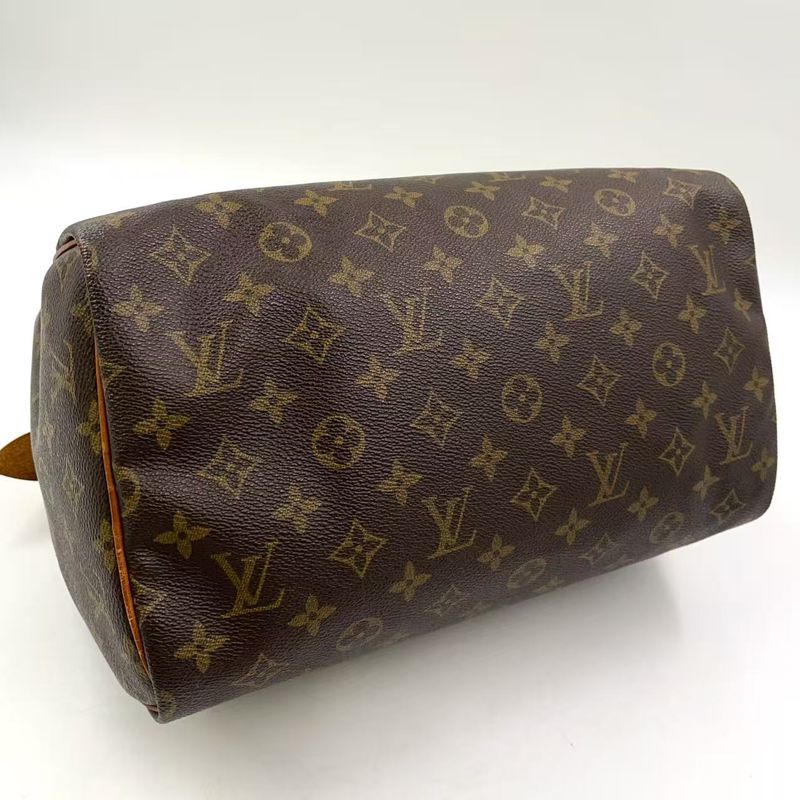 Louis Vuitton Speedy 30 Monogram Leather X PVC Brown Handbag Gold M41526