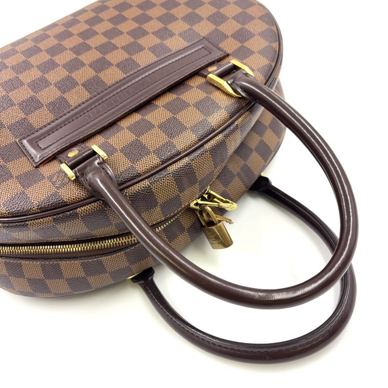 Louis Vuitton Nolita Damier Ebene Damier Ebene Leather × PVC Brown Handbag Gold