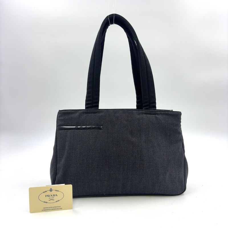 Prada Sport Leather X Canvas Dark Gray Handbag
