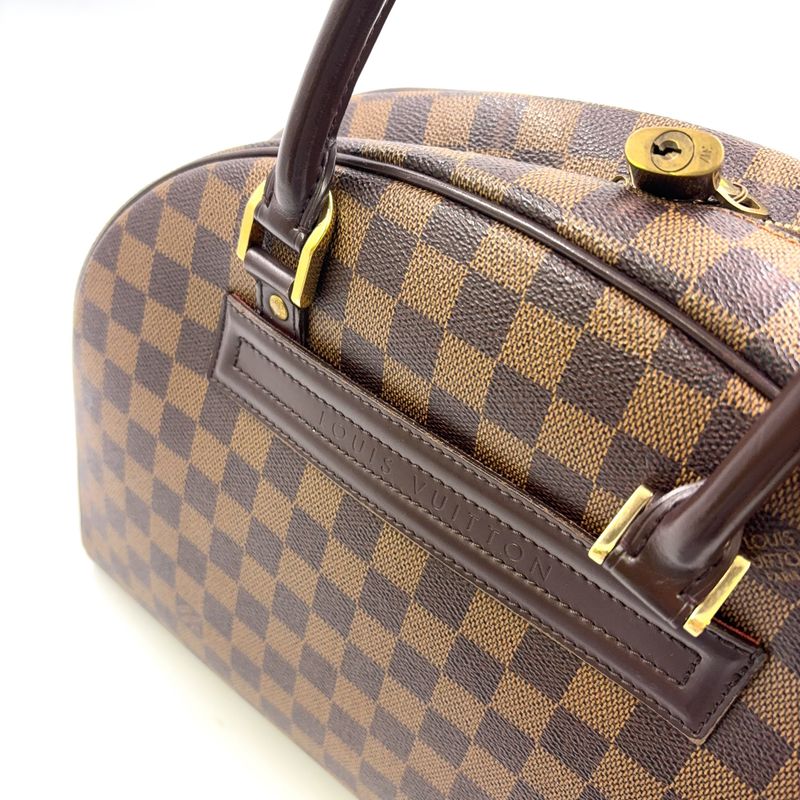 Louis Vuitton Nolita Damier Ebene Damier Ebene Leather × PVC Brown Handbag Gold