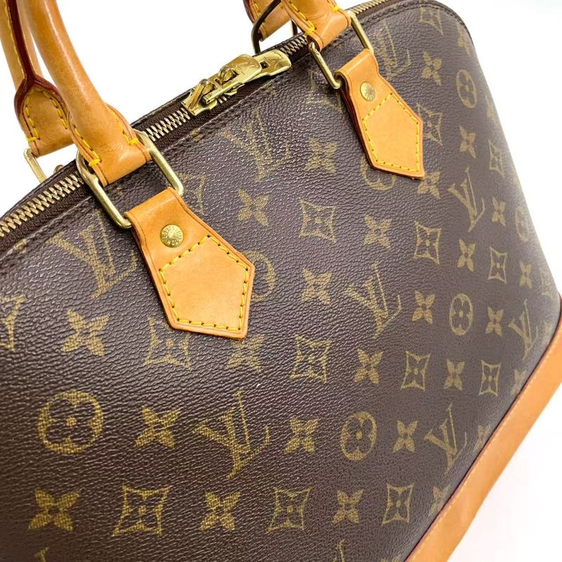 Louis Vuitton Alma PM Monogram Leather × PVC Brown Handbag Gold M51130